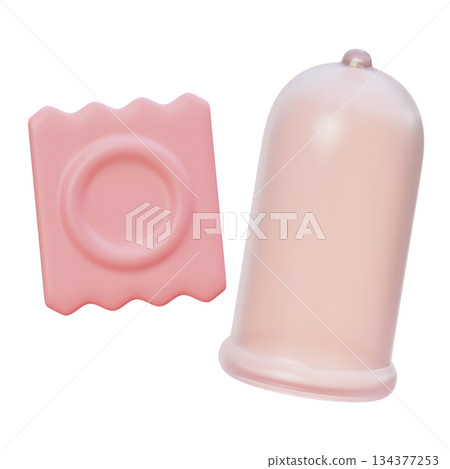 condom cartoon style 3D graphic 134377253