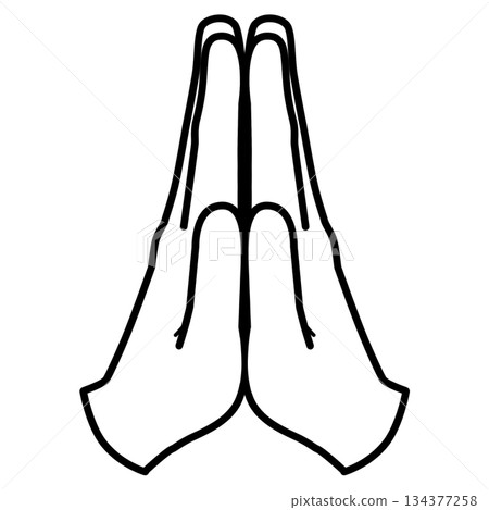 Joining hands together illustration material 134377258