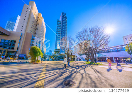 Yokohama cityscape in Japan, December. View of JR Sakuragicho Station, Washington Hall, Fujisoft and other buildings (15th) Yokohama cityscape in Japan, December. View of JR Sakuragicho Station, Washington Hall, Fujisoft and other buildings (15th) 134377439