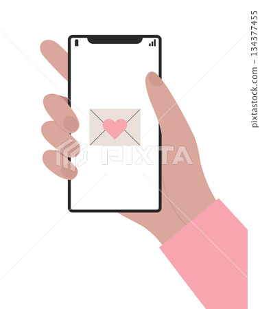 hand, vector, smartphone 134377455