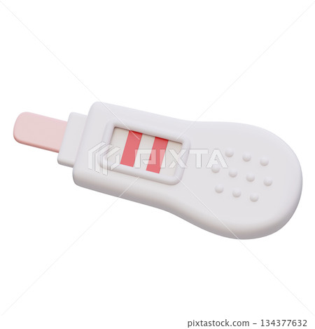 Positive Pregnancy Test Device cartoon style 3D graphic 134377632