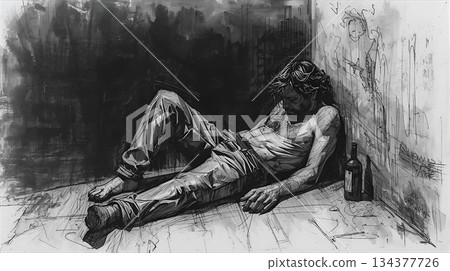 醉酒男子的插圖 134377726