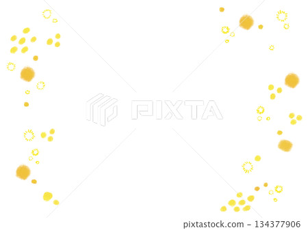 黃色含羞草花環式相框 134377906