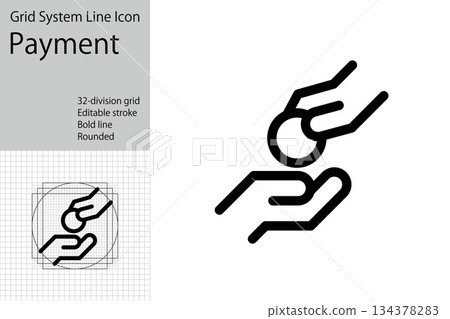 代表現金支付和捐款的手形圖標 134378283