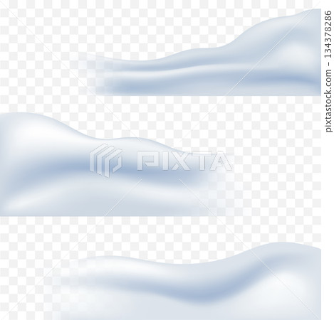 Set of realistic illustrations of snowdrifts 134378286