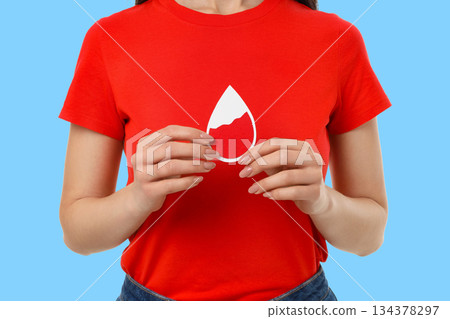Blood donation: person with blood drop icon Blood donation: person with blood drop icon 134378297