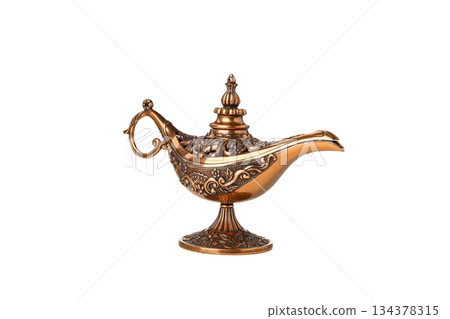 Ornate lamp for Ramadan decor, isolated on white, PNG Ornate lamp for Ramadan decor, isolated on white, PNG 134378315