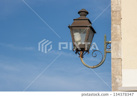 Lantern and a blue sky, Paxos, Greece 134378347