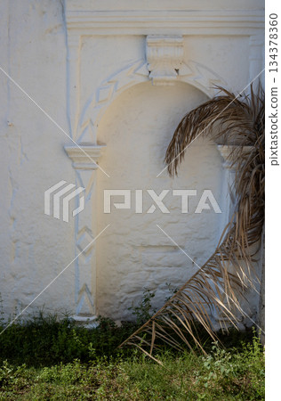 Walled in ancient door of a church, Paxos, Greece Walled in ancient door of a church, Paxos, Greece 134378360