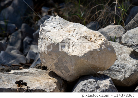 Rock in a direct sunlight, Paxos, Greece Rock in a direct sunlight, Paxos, Greece 134378365