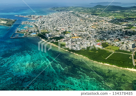 Aerial view of Ishigaki Island, Okinawa Aerial view of Ishigaki Island, Okinawa 134378485