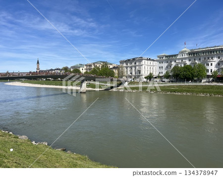 Salzach River, Salzburg, Austria 134378947