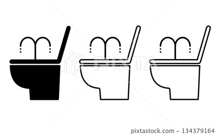 A set of icons inspired by toilet washlets 134379164