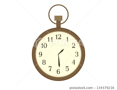 Illustration of a retro pocket watch Illustration of a retro pocket watch 134379216
