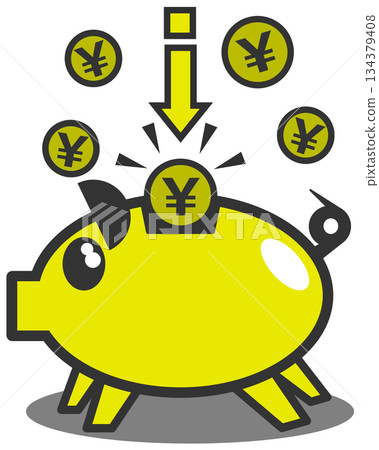 圖示:將現金放入可愛的存錢筒中,為投資儲蓄。 圖示:將現金放入可愛的存錢筒中,為投資儲蓄。 134379408