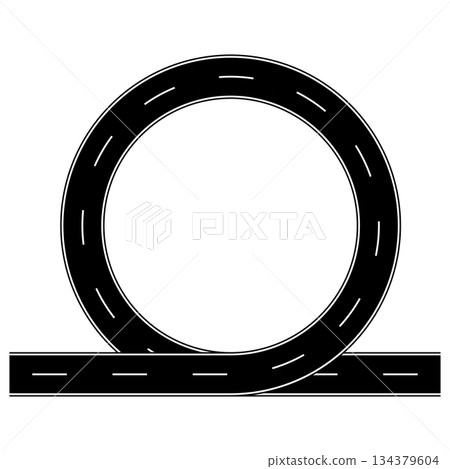 Infinite Road Loop Circle Asphalt Highway Vector Icon 134379604