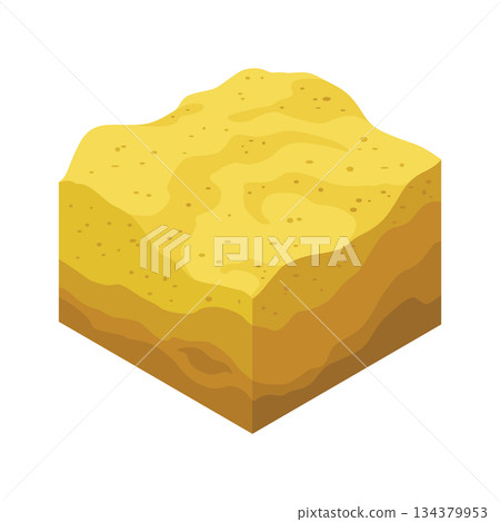 Desert soil layers vector isometric element. Platform of texture of soil. Game design ground 3d isometric tile. Nature landscape in 3d style interface Desert soil layers vector isometric element. Platform of texture of soil. Game design ground 3d isometric tile. Nature landscape in 3d style interface 134379953