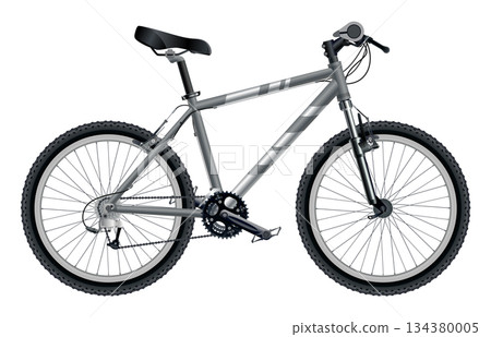 Mountain bike sport, mountain bike for man and woman isolated on a white background Mountain bike sport, mountain bike for man and woman isolated on a white background 134380005