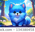 Blue Pomeranian cartoon illustration 134380458