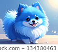 Blue Pomeranian cartoon illustration 134380463
