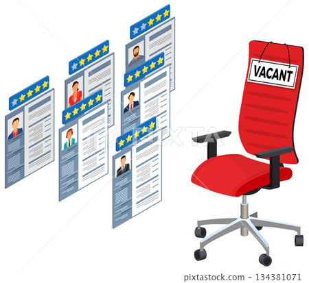 Isometric Job Agency Employment and Hiring Concept 134381071