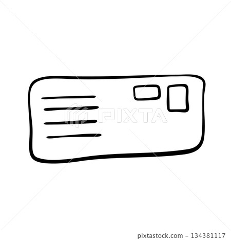 Paper envelope design. Paper mail simple outline illustration. Doodle-style 134381117