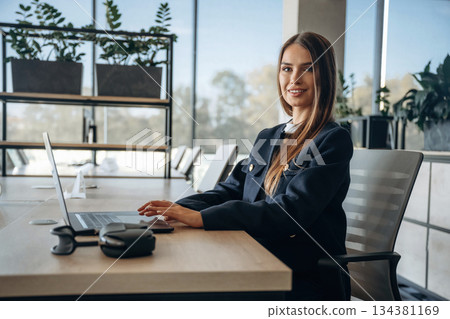 Woman is working in the office Woman is working in the office 134381169