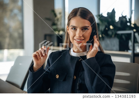 Woman is working in the office Woman is working in the office 134381193