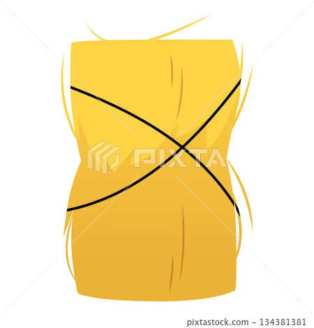 Haystack roll tied in rope vector flat icon, cartoon bale of hay, straw barn, agricultural forage pasture, fodder straw Haystack roll tied in rope vector flat icon, cartoon bale of hay, straw barn, agricultural forage pasture, fodder straw 134381381