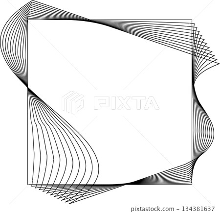 Square shape line warp effect. Technology element 134381637
