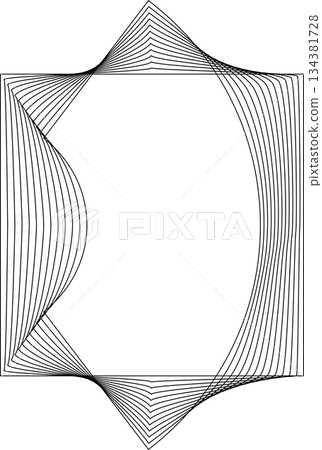 Square shape line warp effect. Technology element 134381728