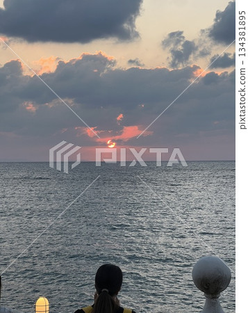 Sunset over the sea Sunset over the sea 134381895