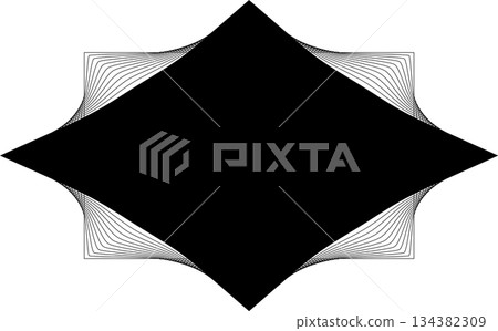 Rectangle blend emblem. Frame geometric modern, logo, tech, digital, science 134382309