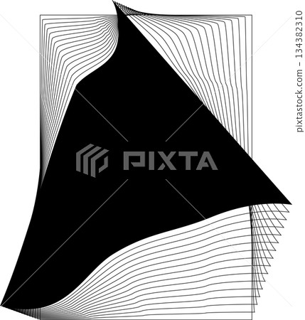 Rectangle blend emblem. Frame geometric modern, logo, tech, digital, science 134382310