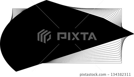 Rectangle blend emblem. Frame geometric modern, logo, tech, digital, science 134382311