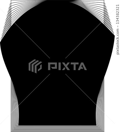 Rectangle blend emblem. Frame geometric modern, logo, tech, digital, science 134382321