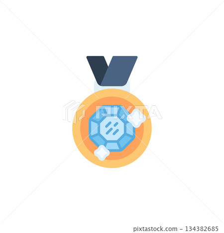 Jewelry Medal vector icon. Jewelry icon flat style. perfect use for logo, presentation, website, and more. modern icon design color style 134382685