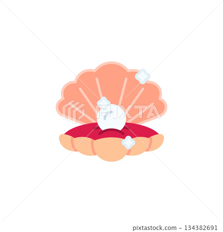 Pearl vector icon. Jewelry icon flat style. perfect use for logo, presentation, website, and more. modern icon design color style Pearl vector icon. Jewelry icon flat style. perfect use for logo, presentation, website, and more. modern icon design color style 134382691