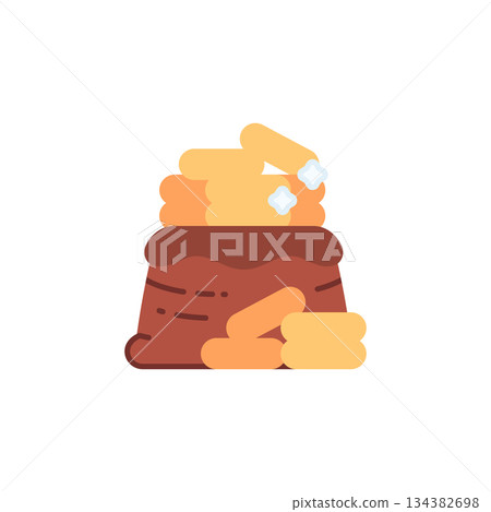 Full Bag Gold Coin vector icon. Jewelry icon flat style. perfect use for logo, presentation, website, and more. modern icon design color style 134382698