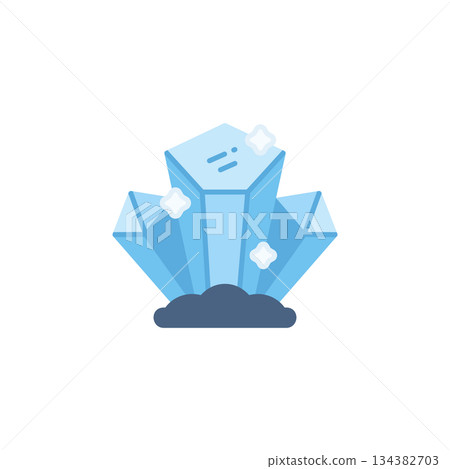 Crystal vector icon. Jewelry icon flat style. perfect use for logo, presentation, website, and more. modern icon design color style Crystal vector icon. Jewelry icon flat style. perfect use for logo, presentation, website, and more. modern icon design color style 134382703
