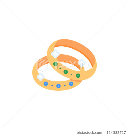Bangle Jewelry with sparkle vector icon. Jewelry icon flat style. perfect use for logo, presentation, website, and more. modern icon design color style 134382717