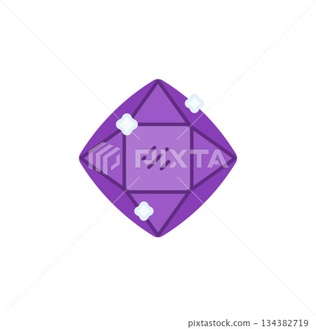 Amethyst with sparkle vector icon. Jewelry icon flat style. perfect use for logo, presentation, website, and more. modern icon design color style 134382719