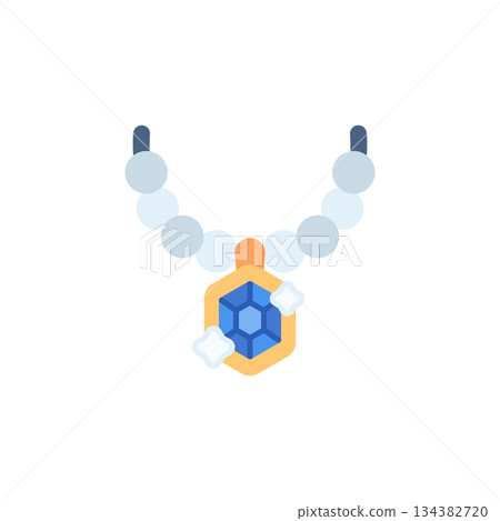 Necklace vector icon. Jewelry icon flat style. perfect use for logo, presentation, website, and more. modern icon design color style 134382720