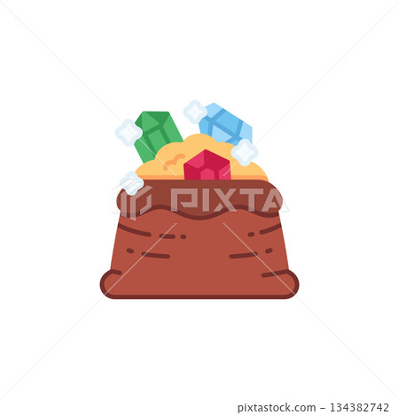 Full Bag Jewelry with sparkle vector icon. Jewelry icon flat style. perfect use for logo, presentation, website, and more. modern icon design color style Full Bag Jewelry with sparkle vector icon. Jewelry icon flat style. perfect use for logo, presentation, website, and more. modern icon design color style 134382742