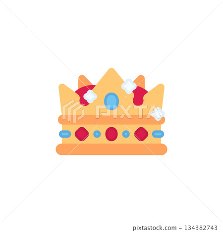 Princess Crown with sparkle vector icon. Jewelry icon flat style. perfect use for logo, presentation, website, and more. modern icon design color style Princess Crown with sparkle vector icon. Jewelry icon flat style. perfect use for logo, presentation, website, and more. modern icon design color style 134382743