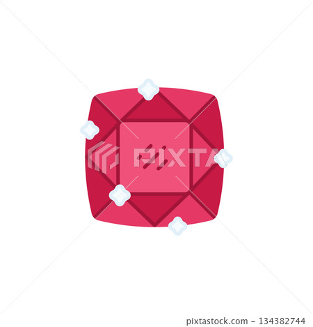Ruby with sparkle vector icon. Jewelry icon flat style. perfect use for logo, presentation, website, and more. modern icon design color style Ruby with sparkle vector icon. Jewelry icon flat style. perfect use for logo, presentation, website, and more. modern icon design color style 134382744