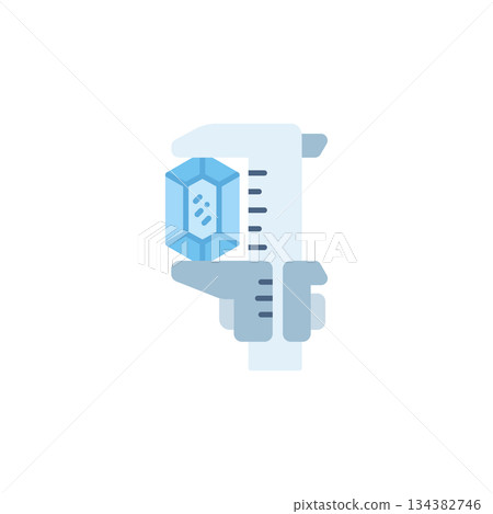 Caliper Jewelry vector icon. Jewelry icon flat style. perfect use for logo, presentation, website, and more. modern icon design color style Caliper Jewelry vector icon. Jewelry icon flat style. perfect use for logo, presentation, website, and more. modern icon design color style 134382746
