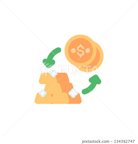 Gold Investment vector icon. Jewelry icon flat style. perfect use for logo, presentation, website, and more. modern icon design color style Gold Investment vector icon. Jewelry icon flat style. perfect use for logo, presentation, website, and more. modern icon design color style 134382747