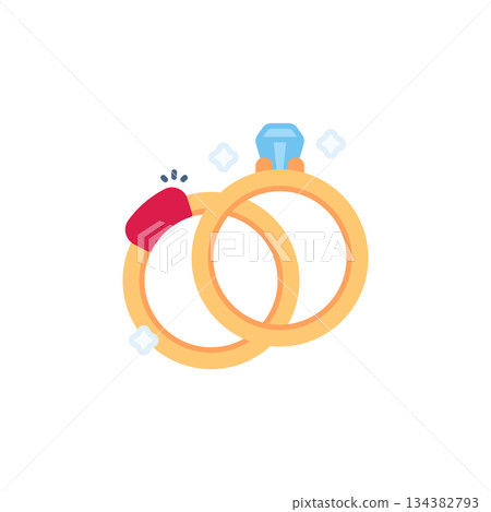Engagement Ring vector icon. Jewelry icon flat style. perfect use for logo, presentation, website, and more. modern icon design color style 134382793