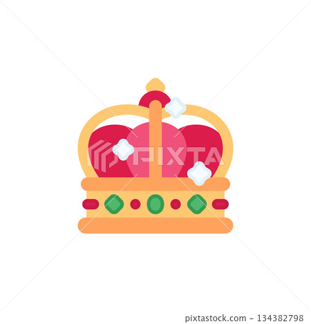 Crown Queen with sparkle vector icon. Jewelry icon flat style. perfect use for logo, presentation, website, and more. modern icon design color style Crown Queen with sparkle vector icon. Jewelry icon flat style. perfect use for logo, presentation, website, and more. modern icon design color style 134382798